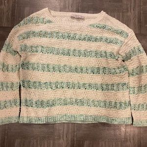 Loft Stripped Crochet Sweater